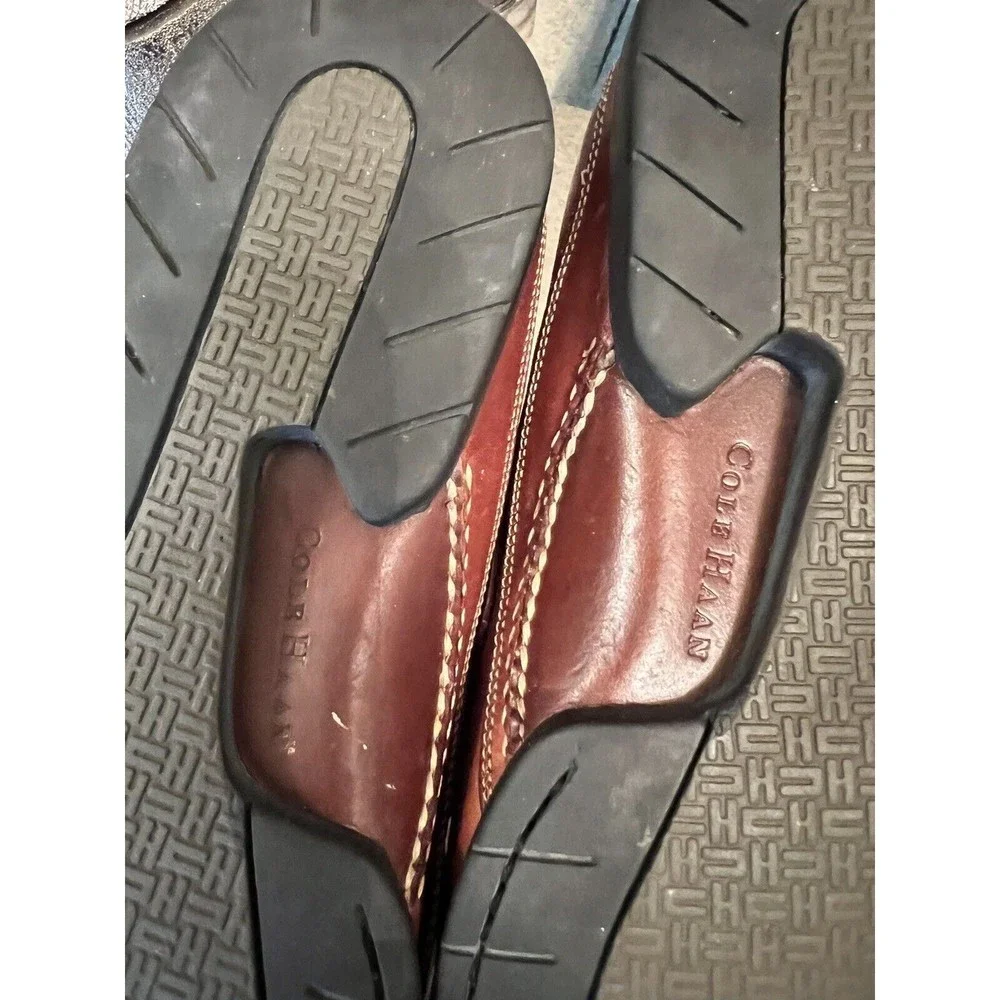 Men’s Cole Haan Genuine Leather Tassel‎ Loafer Shoes Size 8M Brown Oxford